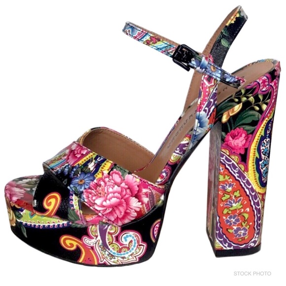 CHINESE LAUNDRY Aquarius paisley platforms, size 8 - Picture 2 of 7